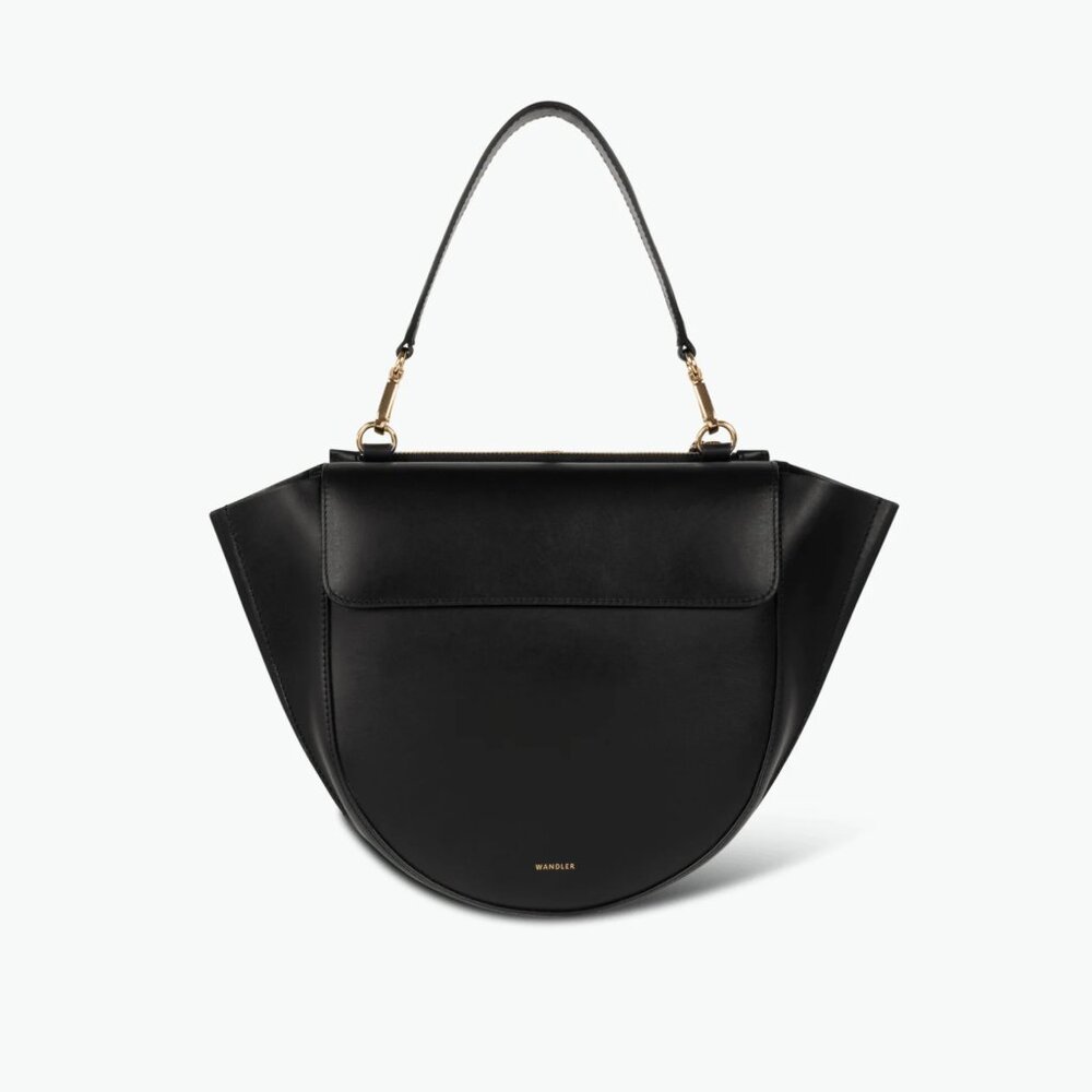 WANDLER Medium Hortensia Leather Bag in Black